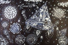 Адамова Виктория, 16 лет, «Космический путешественник», б., маркеры, ДХШ, Ивановская область, г. Шуя