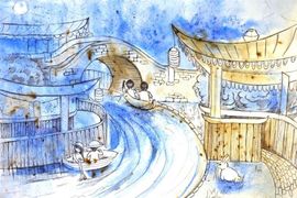 Бейсенбай Айым, 12 лет, «Японский садовый мост», б., смеш. тех., ДХШ–клуб ЮНЕСКО, г. Павлодар, Респ. Казахстан