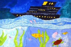 Бельтиков Иван, 11 лет, «На воде», б., маркеры, «ДШИ №2», г. Михайловка