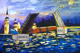 Булдакова Злата, 13 лет, «Дворцовый мост», б., гуашь, ДХШ, Ростовская область, г. Волгодонск
