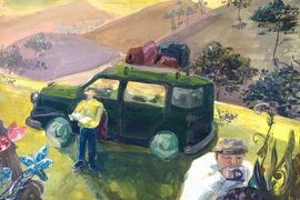 Васильева Анастасия, 13 лет, «Путешественники-исследователи», б., гуашь, ДШИ № 2 им. П.И. Чайковского, г. Ижевск, Удмуртская  республика