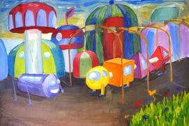 Викулова Мария, 12 лет, «Техноходы», б., гуашь, б., гуашь, ДХШ им. И.С. Куликова, Владимирская область, г. Муром