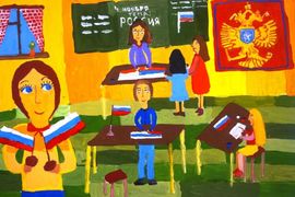 Седова Катя, 10 лет, Подготовка к празднику, б., гуашь, ВОДХГ, г. Волгоград