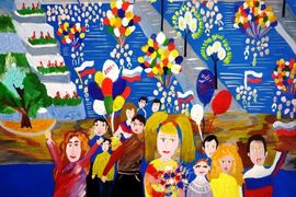 Шишлянникова Анастасия, 10 лет , Праздник на набережной, б, гуашь, ВОДХГ, г. Волгоград