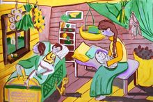 Сурганова Анастасия, 11 лет, Ранним утром, б., гуашь, ГШИ, п. Кузьмичи