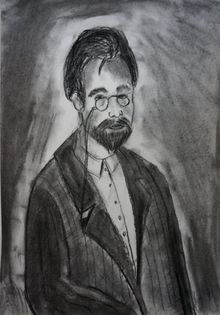 Квашина Мария, 14 лет, Портрет А.П. Чехова, б., уголь