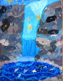 Забазнова Софья, 9 лет, Водопад, б., гуашь, преп. Скорова А.Н.
