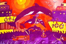 Маслова София, 11 лет, На море, б., гуашь, преп. Самарина Л.Ю.