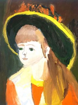 Ареланова Дана, 9 лет, Копия к картине О. Ренуара Девочка в шляпе, б., гуашь, ДШИ №5, г. Астрахань