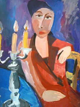 Артемьев Артем, 7 лет, Копия к картине Р. Фалька Портрет Нарышкиной, б., гуашь, ВОДХГ, г. Волгоград