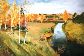 Соленова Анастасия, 13 лет, Копия к картине И. Левитана Золотая осень, б., гуашь, ДШИ №10, г. Ульяновск
