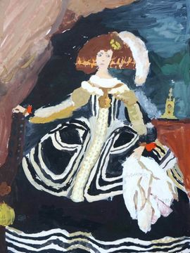 Степанян Любовь, 9 лет, Копия к картине Д. Веласкес Портрет Марианны Австрийской, б., гуашь, ДШИ №11, г. Ульяновск