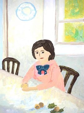 Тюнина Анжелика, 13 лет, Копия к картине В. Серова Девочка с персиками, б., гуашь, ДХШ, г. Славянск-на-Кубани