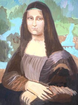 Харламова Вероника, 12 лет, Копия к картине Л. да Винчи Джоконда, б., гуашь, Илиськульская ДШИ, г. Исилькуль, Омская обл.
