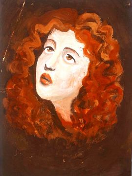 Шилова Наталья, 14 лет, Копия к картине Д. Ромни Леди Гамильтон, б., гуашь