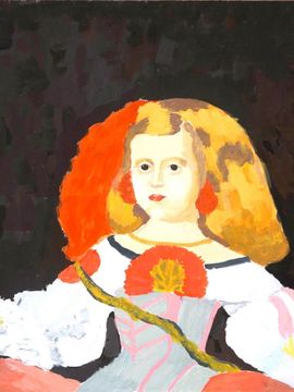 Бураева Алина, 12 лет, Копия к картине Д. Веласкес Портрет инфанты Маргариты, б., гуашь, Исилькульская ДШИ, г. Исилькуль, Омская обл.