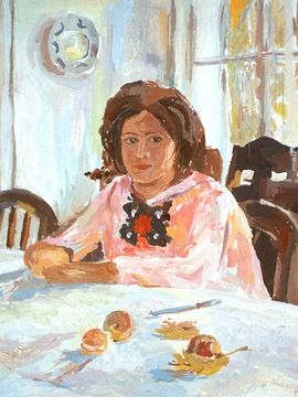 Ватьян Кристина, 12 лет, Копия к картине В. Серова Девочка с персиками, б., гуашь, ДШИ №2, г. Астрахань