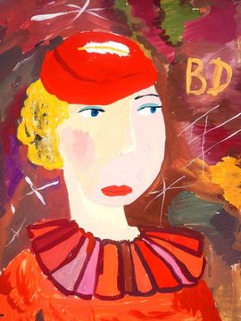Вершняк Ангелина, 7 лет, Копия к картине А. Дайнека Парижанка, б., гуашь, ВОДХГ, г. Волгоград