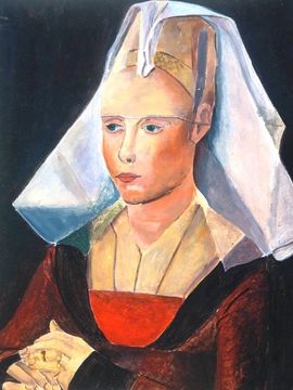 Гималдинова Диана, 13 лет, Копия к картине Р. Ван Дер Женский портрет, б., акрил, ДХШ №2, г. Казань 