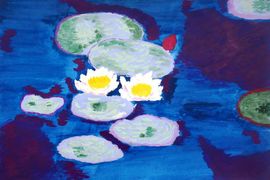 Зиныч Анастасия, 10 лет, Копия к картине К. Моне Кувшинки, б., акрил, СОШ №19, г. Волгоград
