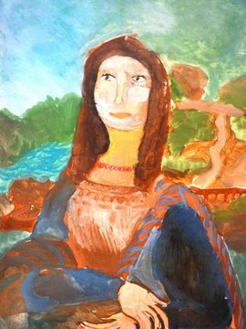Конькова Юлия, 8 лет, Копия к картине Л. да Винчи Монна Лиза, б., гуашь, ВОДХГ, г. Волгоград
