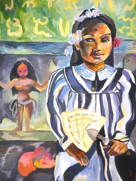 Королькова Юлия, 17 лет, Копия к картине П. Гоген Предки Техуры, б., гуашь, Называевская ДШИ, г. Называевск