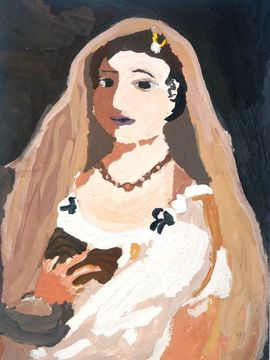 Кузьмина Ксения, 10 лет, Копия к картине Рафаэля Санти Дама с вуалью или Донна Велата, б., гуашь, ДШИ №11, г. Ульяновск