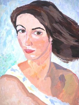 Курганова Светлана, 11 лет, Копия к картине З. Серебряковой За туалетом. Автопортрет, б., гуашь, ДХШ №3, г. Пенза