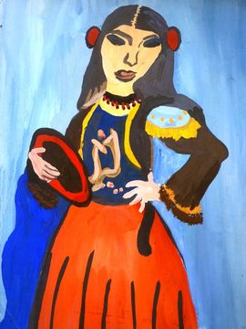 Лепекова Анастасия, 11 лет, Копия к картине А. Матисса Испанка, б., гуашь, ВОДХГ, г. Волгоград