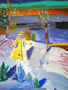 Малахова Полина, 10 лет, Копия к картине В. Васнецова Снегурочка, б., гуашь, ВОДХГ, г. Волгоград