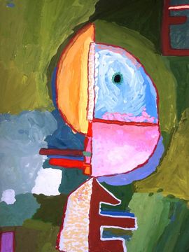 Ольховикова Алиса, 7 лет, Копия к картине В. Кандинский Вверх, б., гуашь, ВОДХГ, г. Волгоград