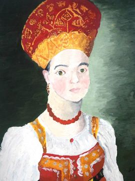 Примаченко Светлана,14 лет,Копия к картине И.Аргунова Портрет крестьянки в русском костюме,б.,гуашь,ДШИ,п.Октябрьский,Волгоградская обл.