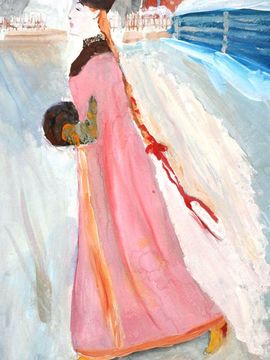 Пятницкая Елизавета, 12 лет, Копия к картине А. Рябушкина Московская девушка XVII, б., гуашь, ДХШ №2, г. Липецк