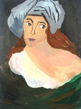 Ренжина Екатерина, 9 лет, Копия к картине Г. Рени Голова девушки, б., гуашь, изостудия Фантазер, г. Киров