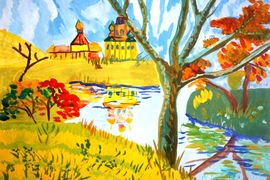 Беркова Виктория, 8 лет, Суздальский монастырь, б., гуашь, ДШИ, г. Новошахтинск, Ростовская обл.