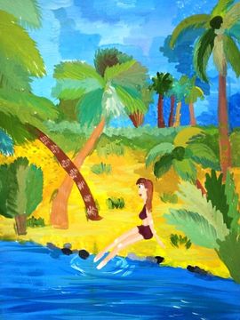 Голова Анастасия, 11 лет, Южный берег, б., гуашь, ВОДХГ, г. Волгоград
