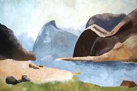 Тюрина Надежда, 16 лет, Озеро в горах Швейцарии, б., гуашь, ВОДХГ, г. Волгоград