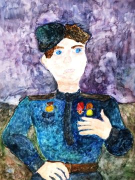 Богданчикова Юлия, 13 лет, Герой, б., акварель, ДХШ №2, г. Липецк