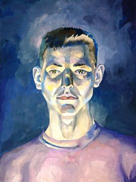 Будников Михаил, 15 лет, Автопортрет, б., гуашь, г. Волжский 