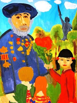 Вереин Никита, 6 лет, С почетом и уважением, б., гуашь, изостудия Радуга, Ахтубинский р-н