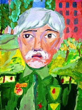 Гаранжа Дана, 12 лет, Мой дед Василий, б., гуашь, ДШИ, г. Новошахтинск, Ростовская обл.