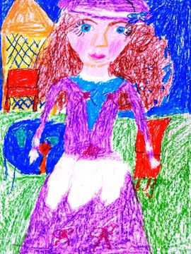 Денисова Карина, 8 лет, Дама, б., пастель, ВОДХГ, г. Волгоград