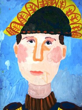 Кандаскалова Валерия, 10 лет, Портрет Наполеона, б., гуашь, ДШИ, р.п. Таврическое, Омская обл