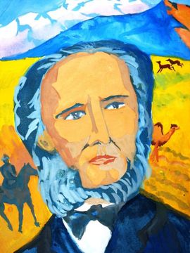 Карданова Алина, 14 лет, Путешественник Семенов-Тянь-Шанский, б., гуашь, ДХШ №2, г. Липецк
