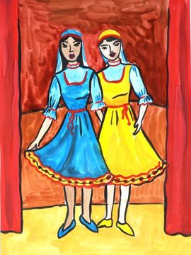 Шарафудинова Ирина, 11 лет, Мои сестрички, б., акварель, ЦДТ Биктырыш, г. Уфа