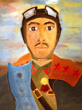 Васькина Айса, 13 лет, Портрет героя, б., гуашь, ДХШ, г. Элиста, Калмыкия