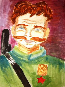 Кадурина Юлия, 13 лет, Дедушка, б., акварель, шк № 25, г. Волжский, Волгоградская обл.