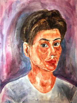 Никифорова Владислава, 13 лет, Портрет подруги, б., акварель, Червленовская СШ, Светлоярский р-он, Волгоградская обл.