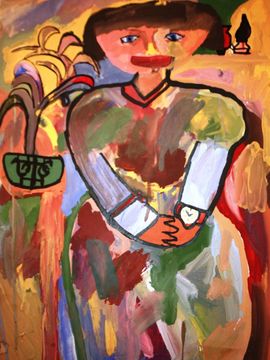 Околелов Евгений, 6 лет, Женский портрет, б., гуашь, ВОДХГ г. Волгоград