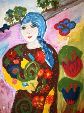 Стеблецова Анна, 9 лет, Русская краса, б., гуашь, ДЮЦ Красноармейского р-она г. Волгоград